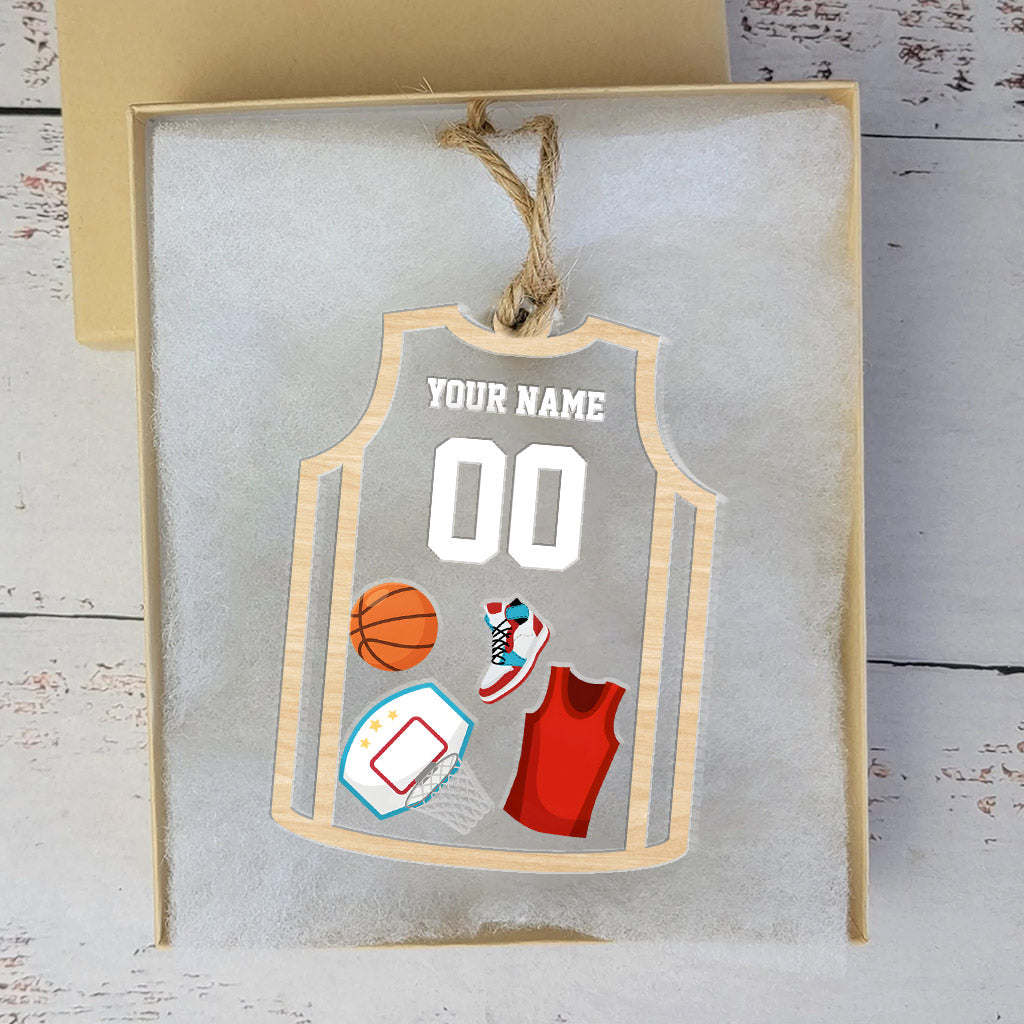 Funny Basketball Ornament - Personalized Basketball 3 Layered Shaker Ornament