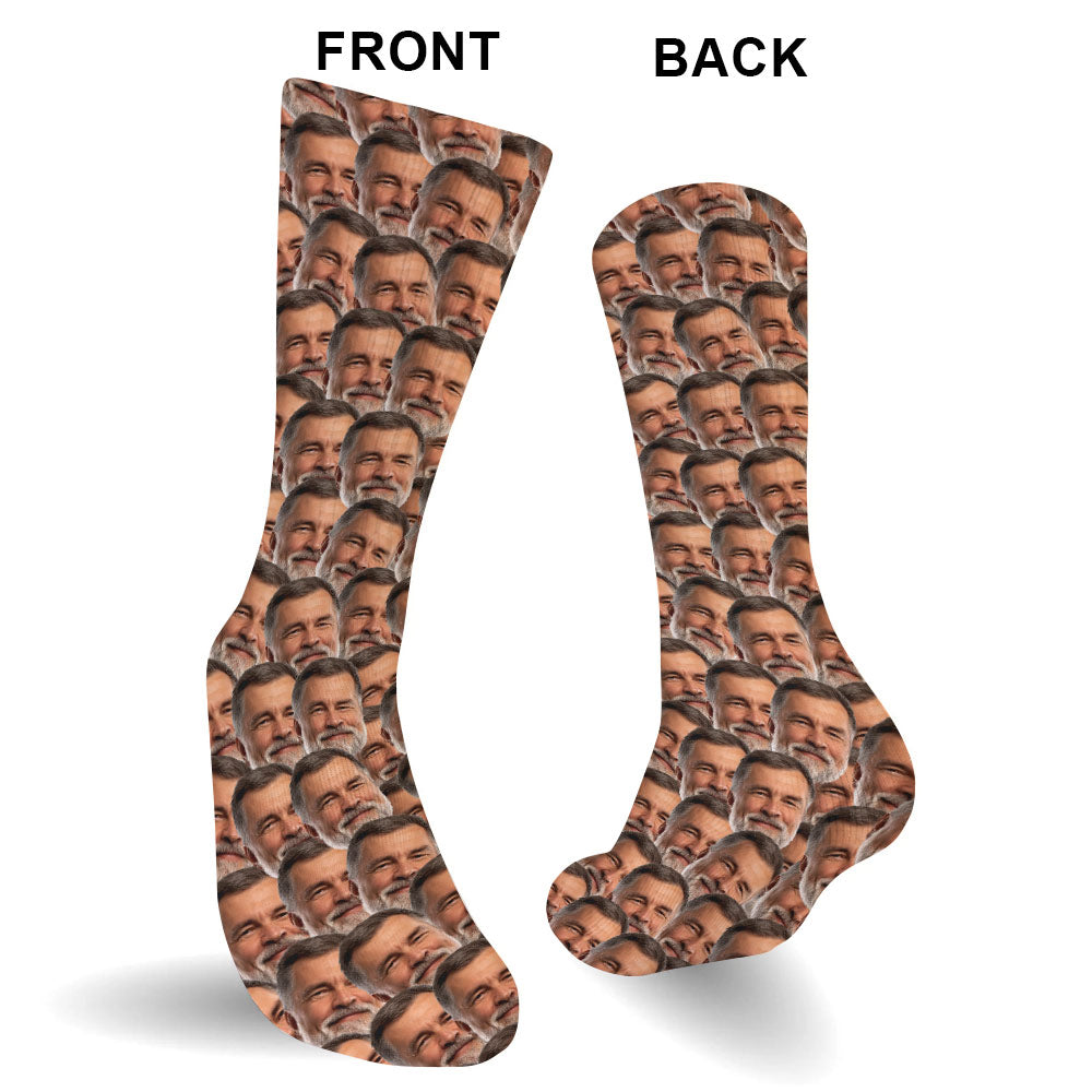 Customizable Printed Face - Personalized Grandpa Socks