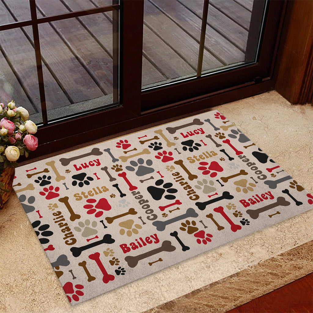 Dog Bones and Paws - Personalized Dog Doormat