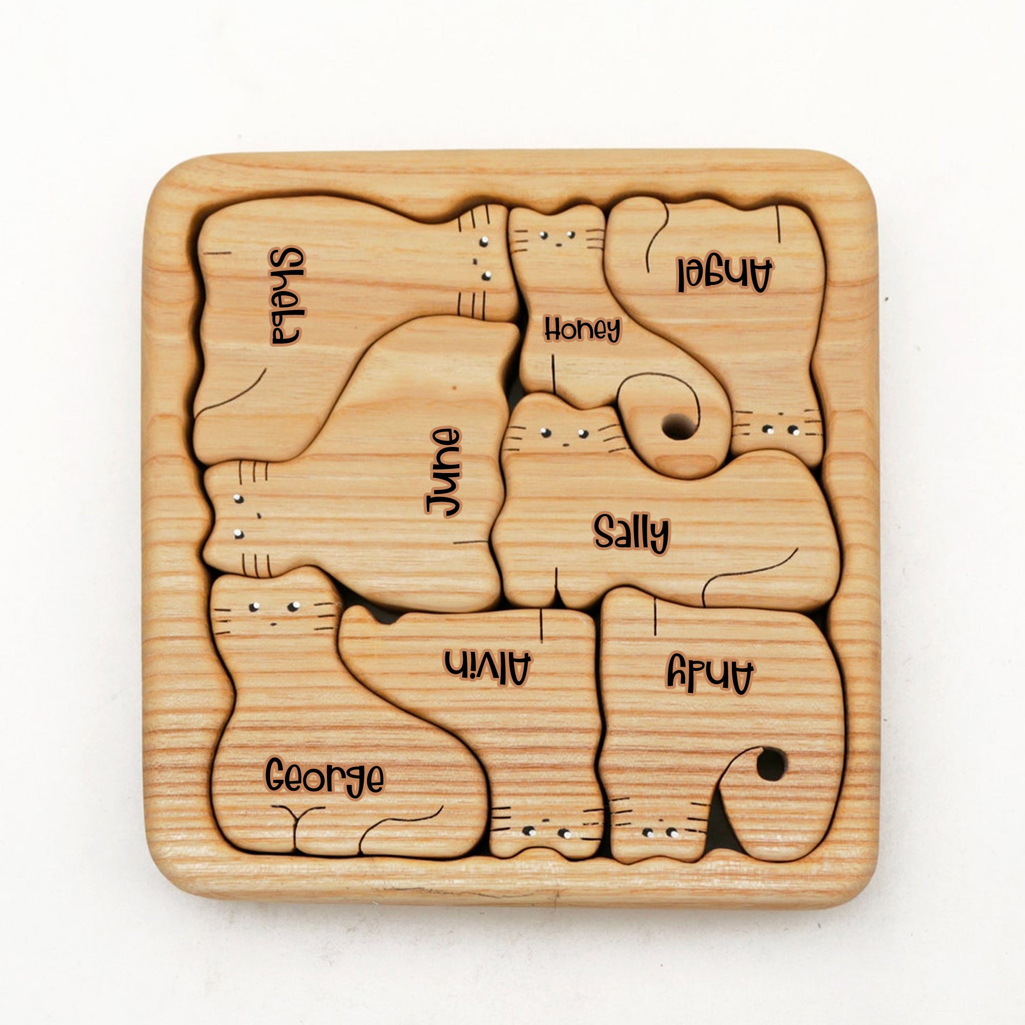 Cat Puzzle - Gift for cat lovers - Personalized Wooden Puzzle