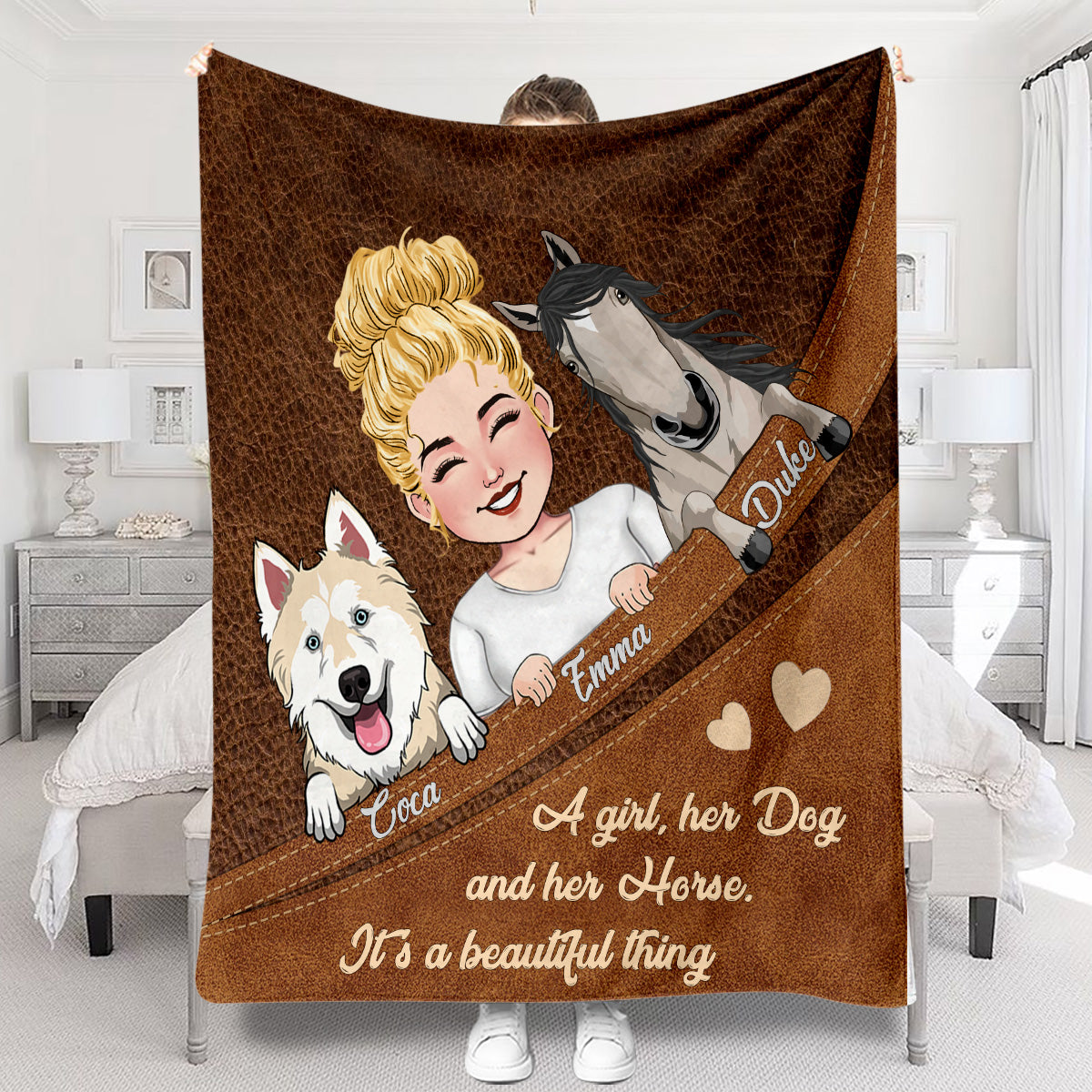 What A Beautiful Thing - Horse gift for dog lover, cat lover - Personalized Blanket