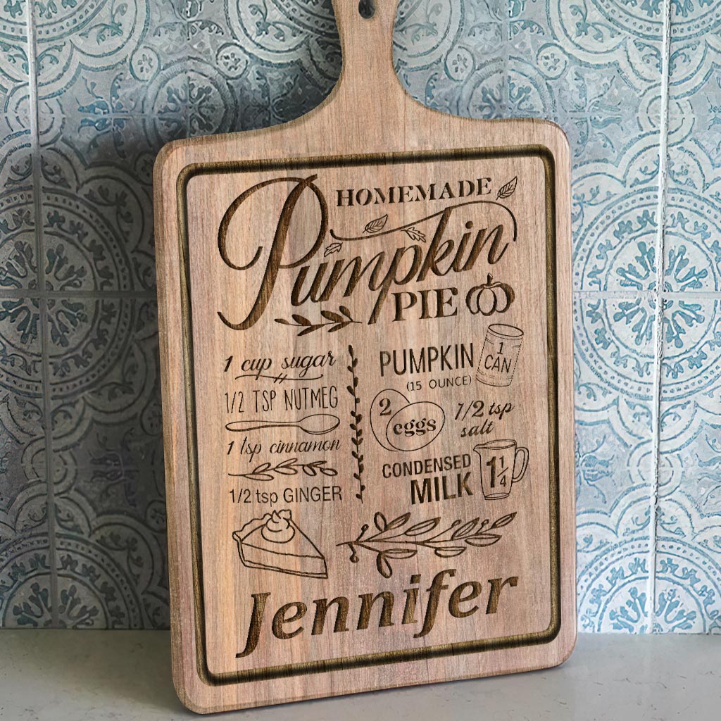 Pumpkin Pie - Personalized Thanksgiving Cutting Board