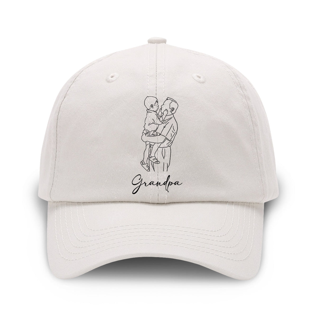 Custom Photo - Personalized Grandpa Embroidered Classic Cap