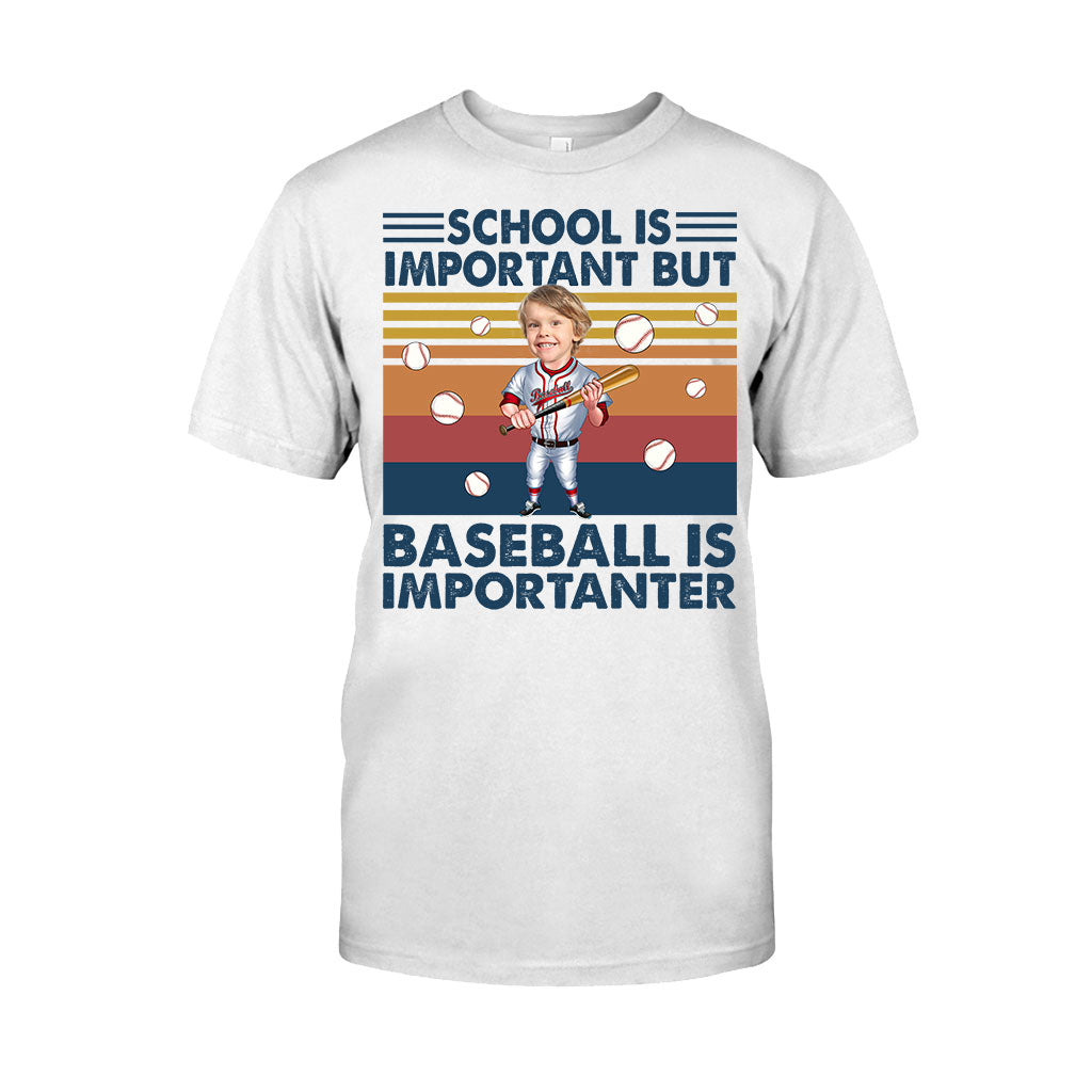 School Is Important But - Personalized Baseball T-shirt And Hoodie