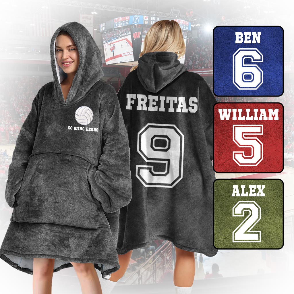 Sport Lovers Go Team - Personalized Volleyball Blanket Hoodie