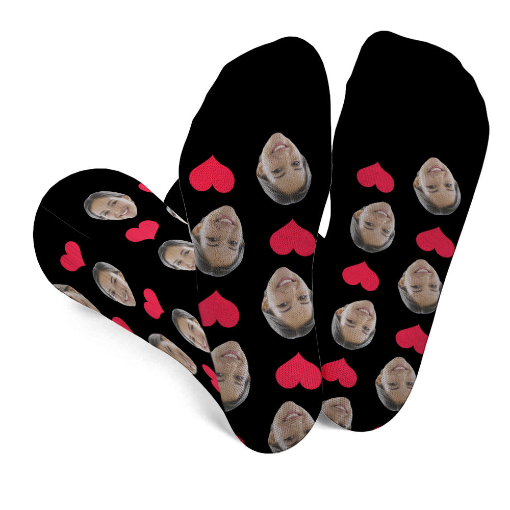 Custom Face Heart Pattern - Personalized Step Mom Socks