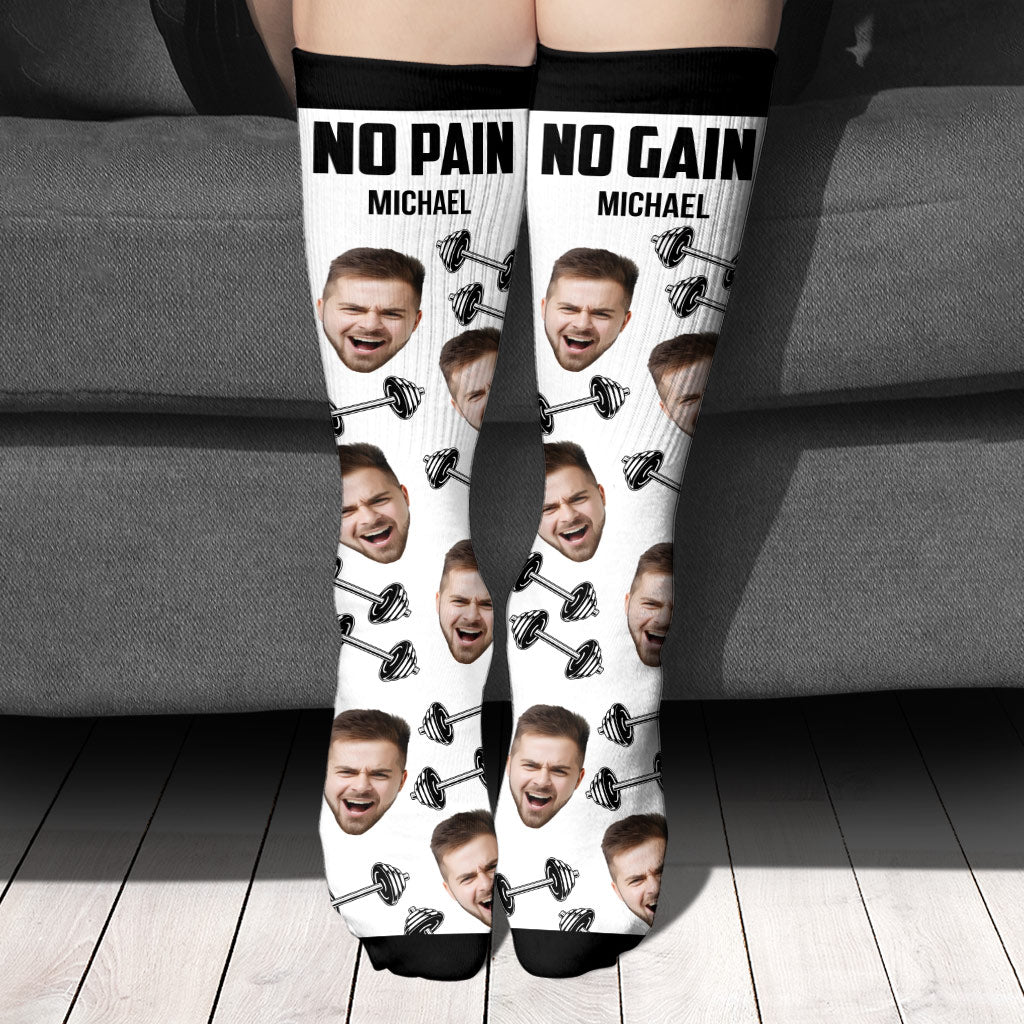 No Pain No Gain - Personalized Fitness Socks