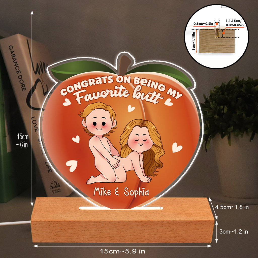 Congrats On Being My Favorite - gift for husband, wife, boyfriend, girlfriend - Personalized Shaped Plaque Light Base