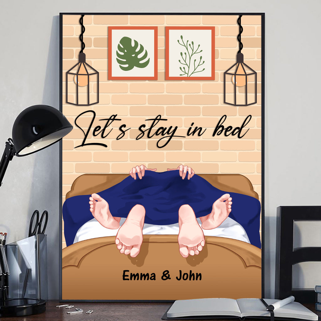 Let's Stay In Bed - Personalized Couple Canvas And Poster