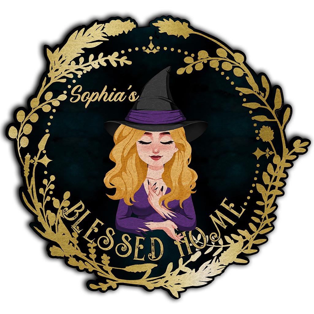 Blessed Home - Personalized Witch Shaped Doormat