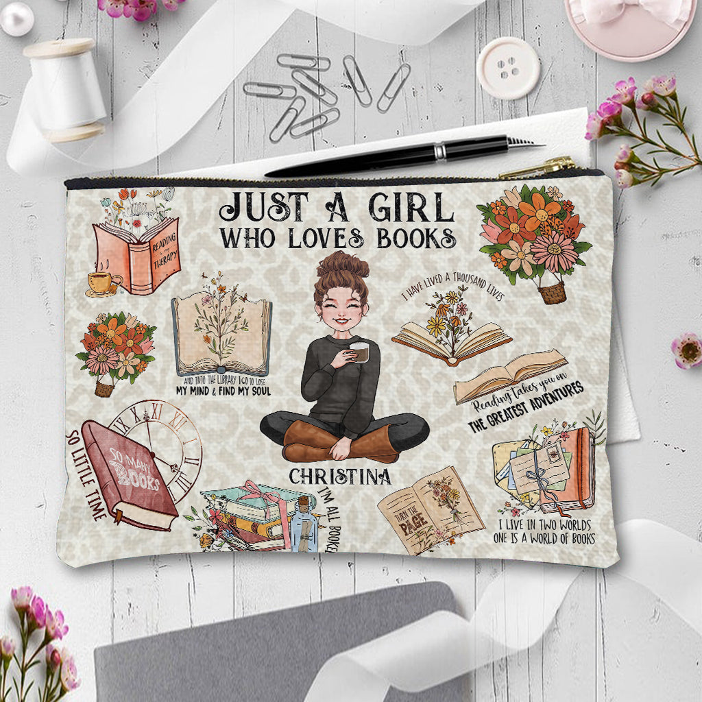 Discover Just A Girl Who Loves Books - Personalized Book Pouch