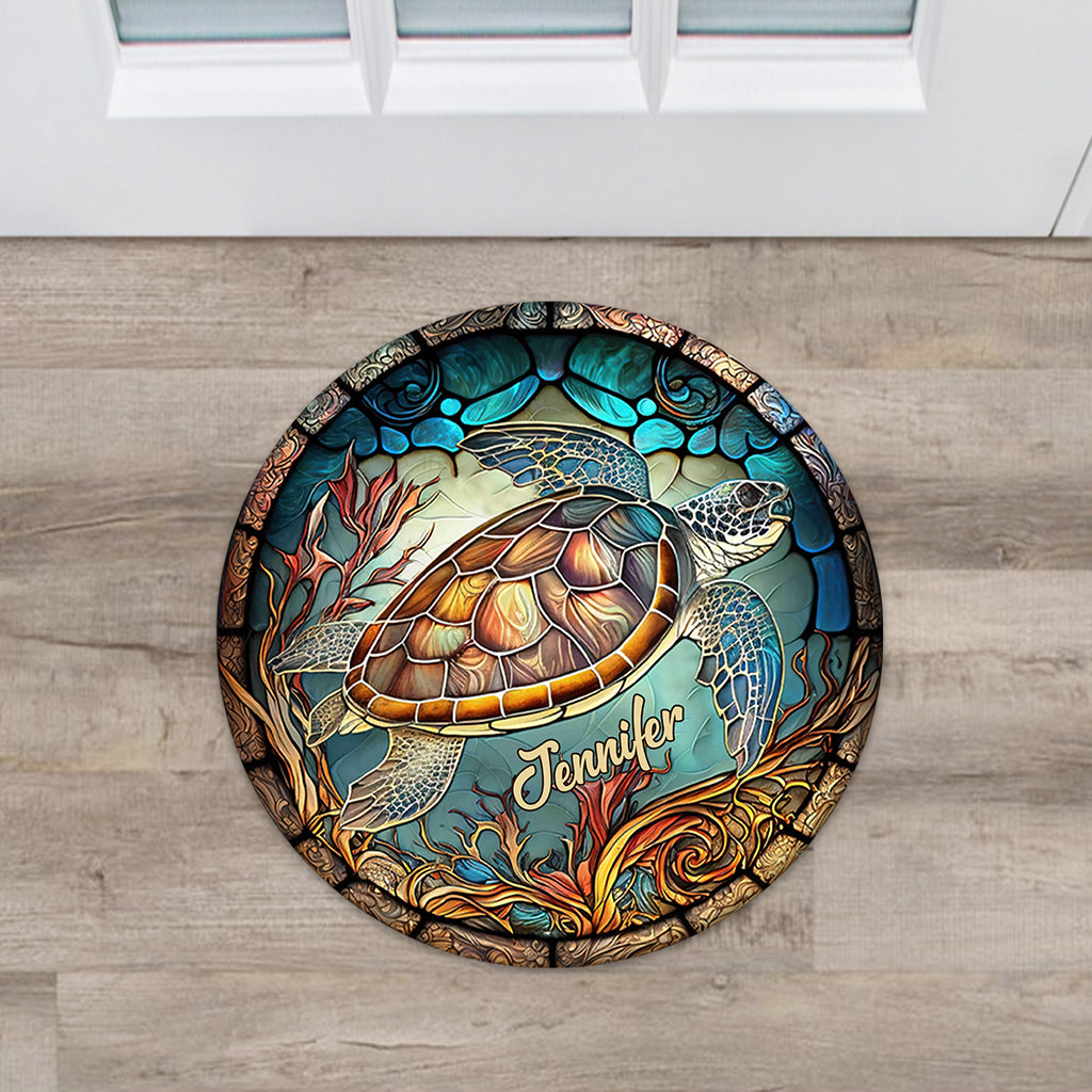 Discover Love Turtles - Personalized Turtle Shaped Doormat