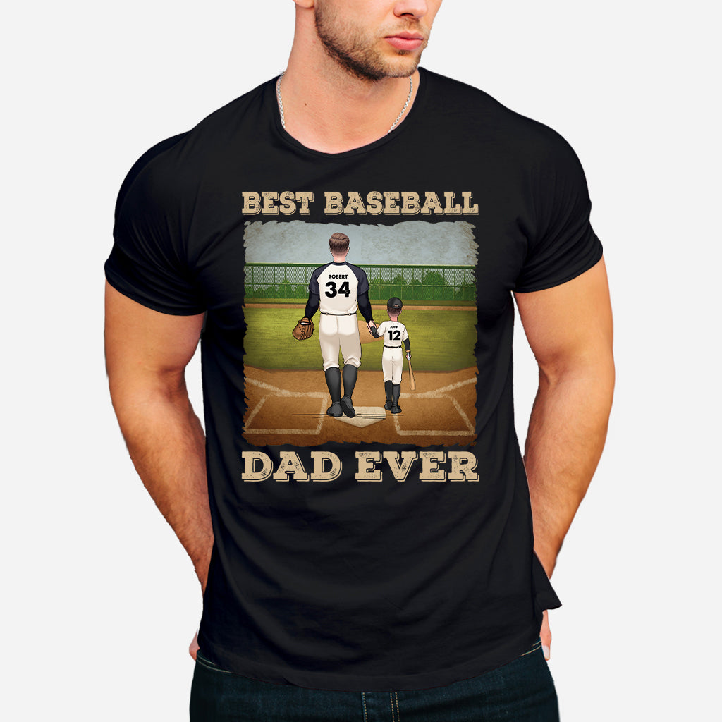 Best Baseball Dad Ever - Personalized Baseball T-shirt & Hoodie