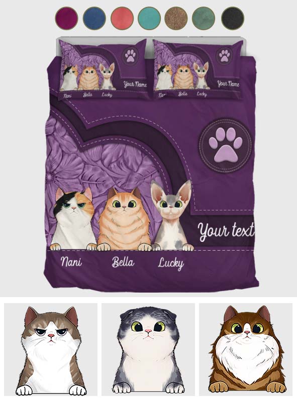Life Is Better With Cats - Personalized Cat Bedding Set