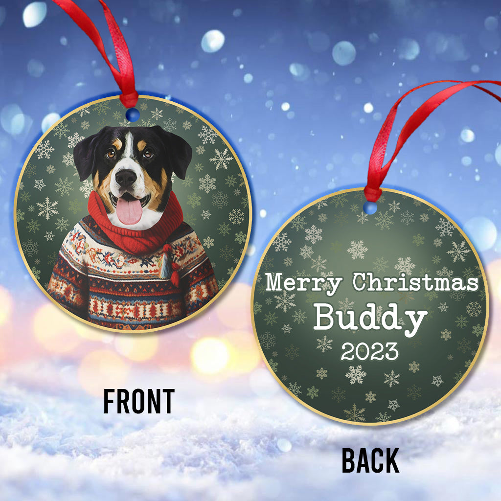 Personalized Christmas Pet Portrait - Gift for dog lovers, dog lover, cat lover - Personalized Ornament