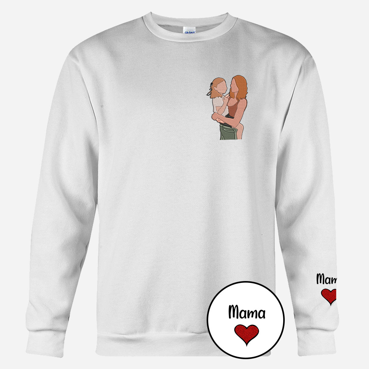 Custom 2D Photo - Personalized Step Mom Embroidered Sweater