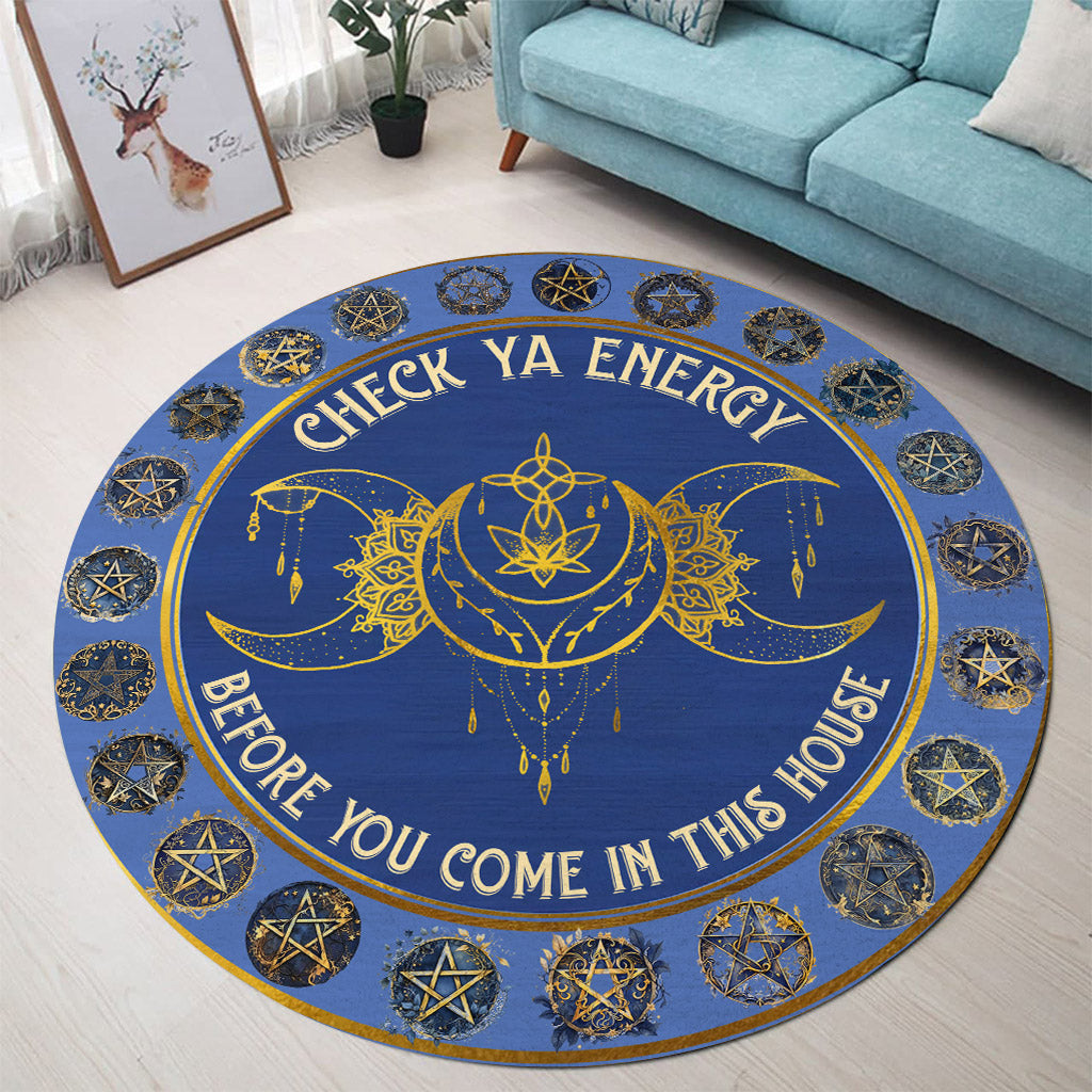 Check Your Energy - Witch Round Rug