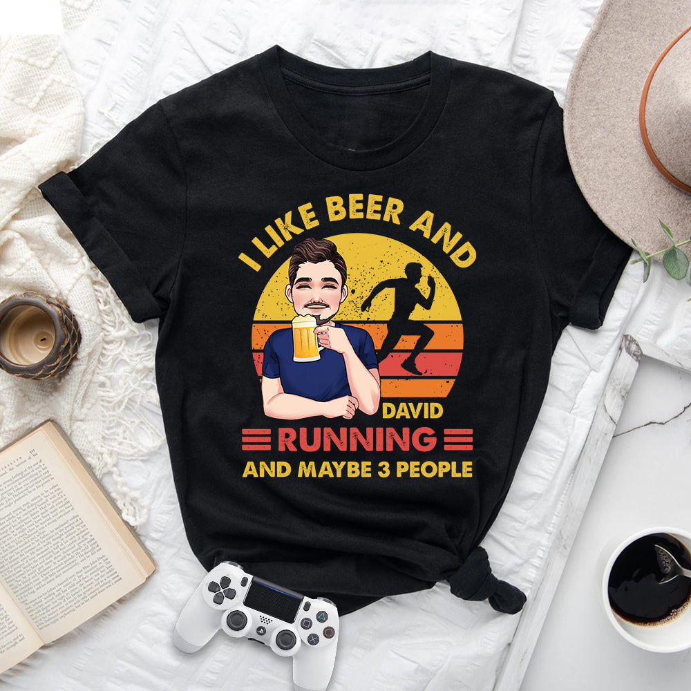I Like Beer And Running - Personalized Running T-shirt and Hoodie