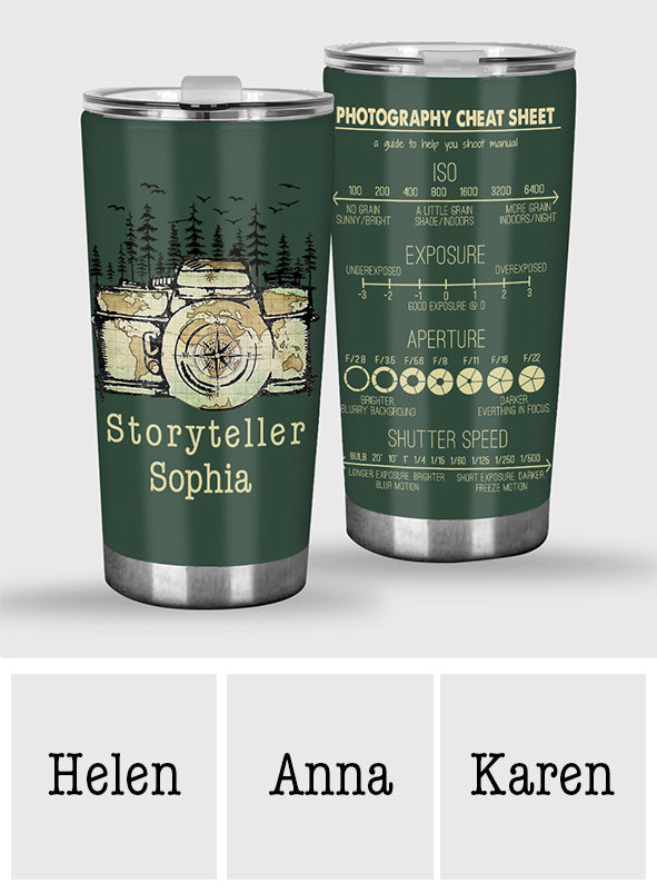 Storyteller - Personalized Photography Tumbler