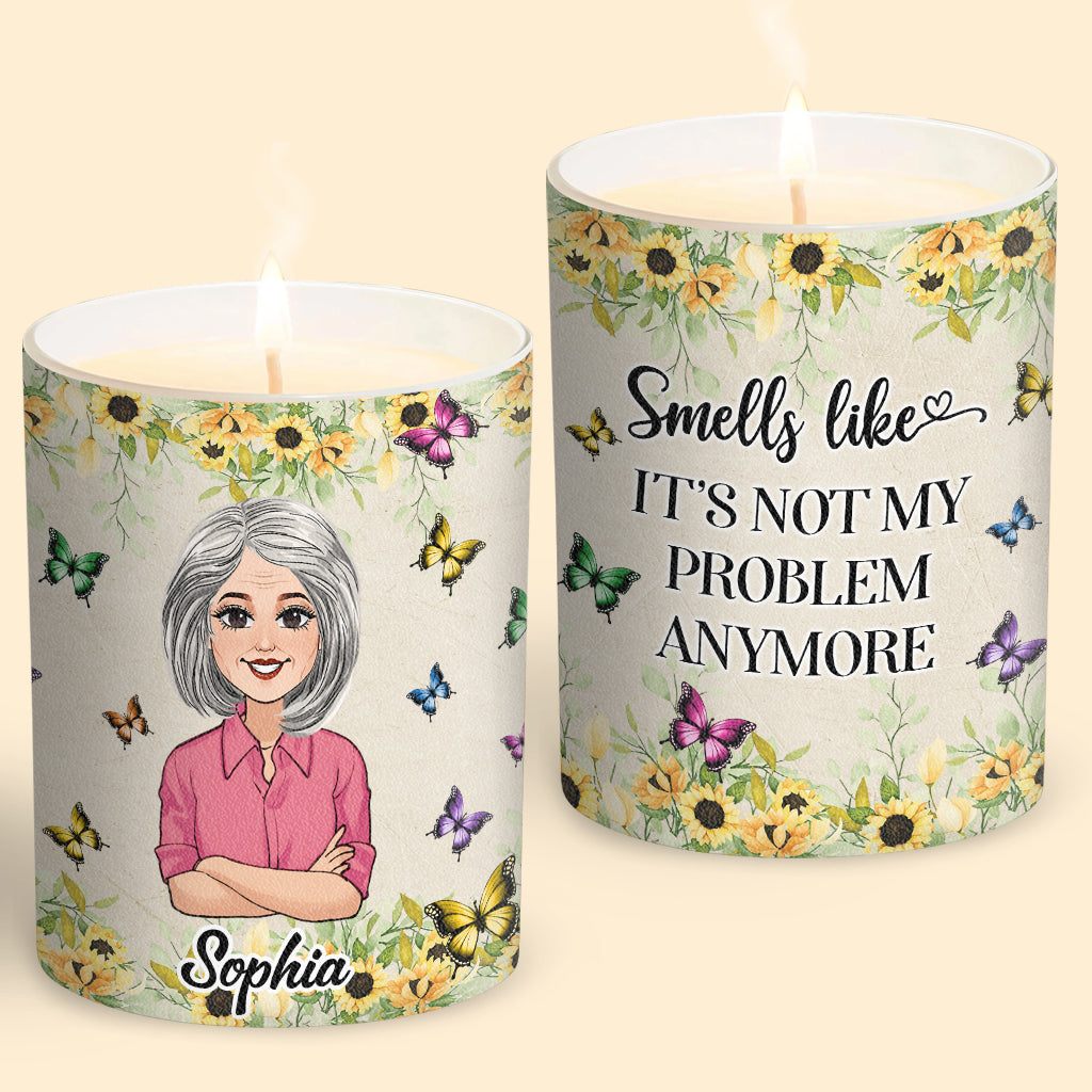 Discover Smells Like Not My Problem! - Personalized Retired Scented Candle With Wooden Lid