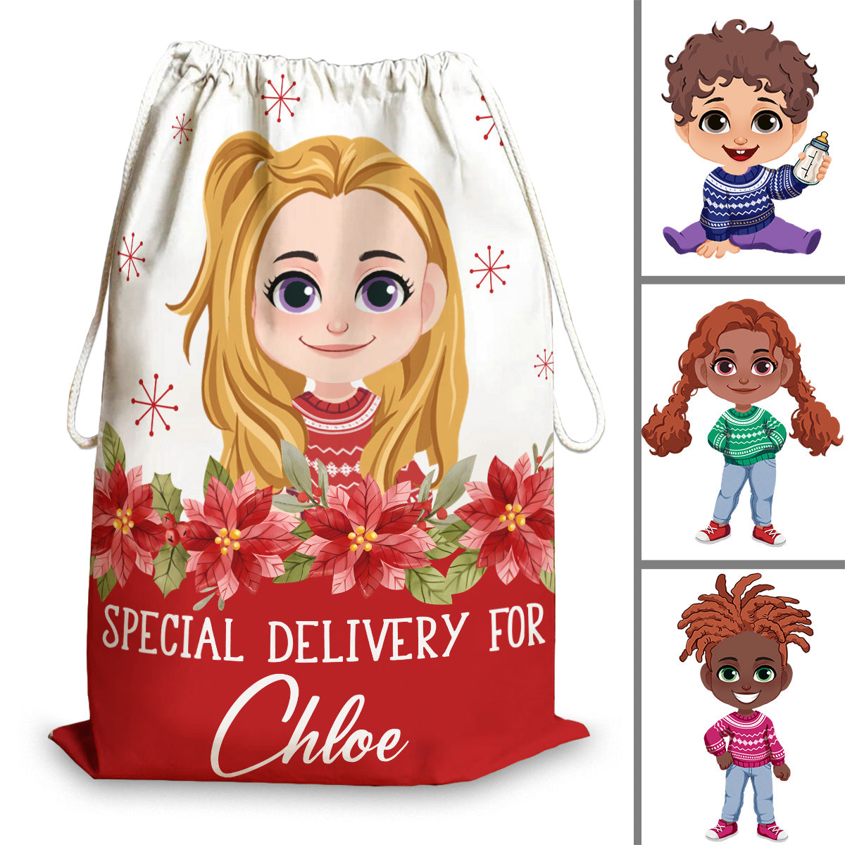 Special Delivery - Personalized Kid Drawstring Tote Bag