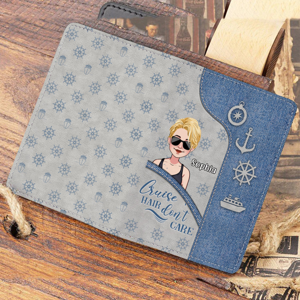 Cruise Hair Don't Care - Personalized Cruising Passport Holder