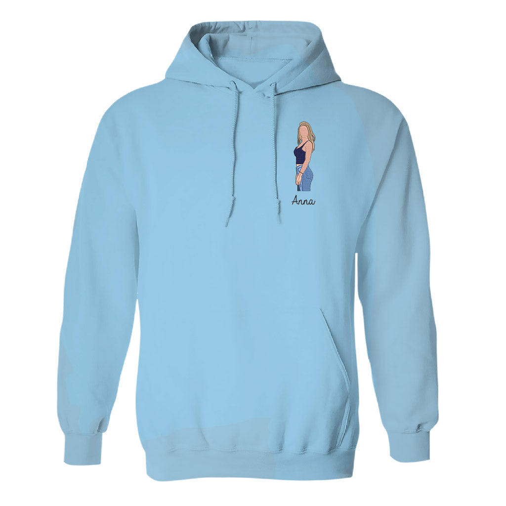 Custom 2D Photo - Personalized Sibling Embroidered Hoodie