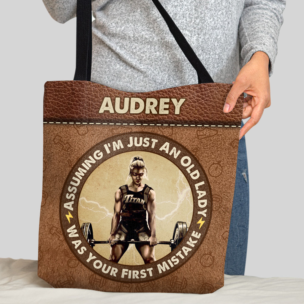 Assuming I’m Just An Old Lady - Personalized Fitness Tote Bag