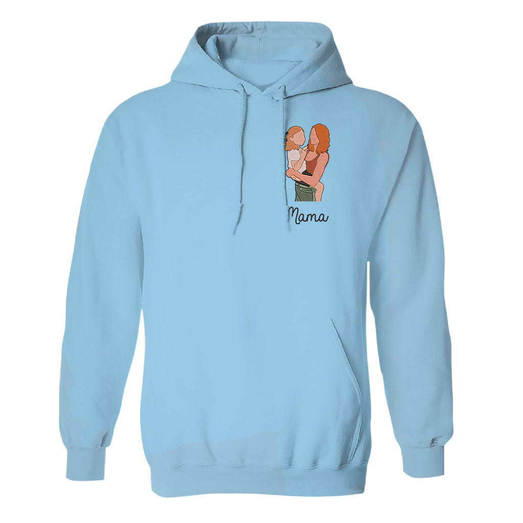 Custom 2D Photo - Personalized Step Mom Embroidered Hoodie