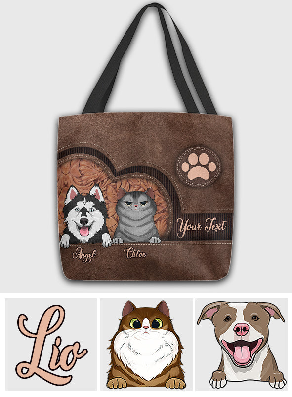 Dog Cat Personalized Cap - Gift for dog lovers, dog lover, cat lover - Personalized Tote Bag