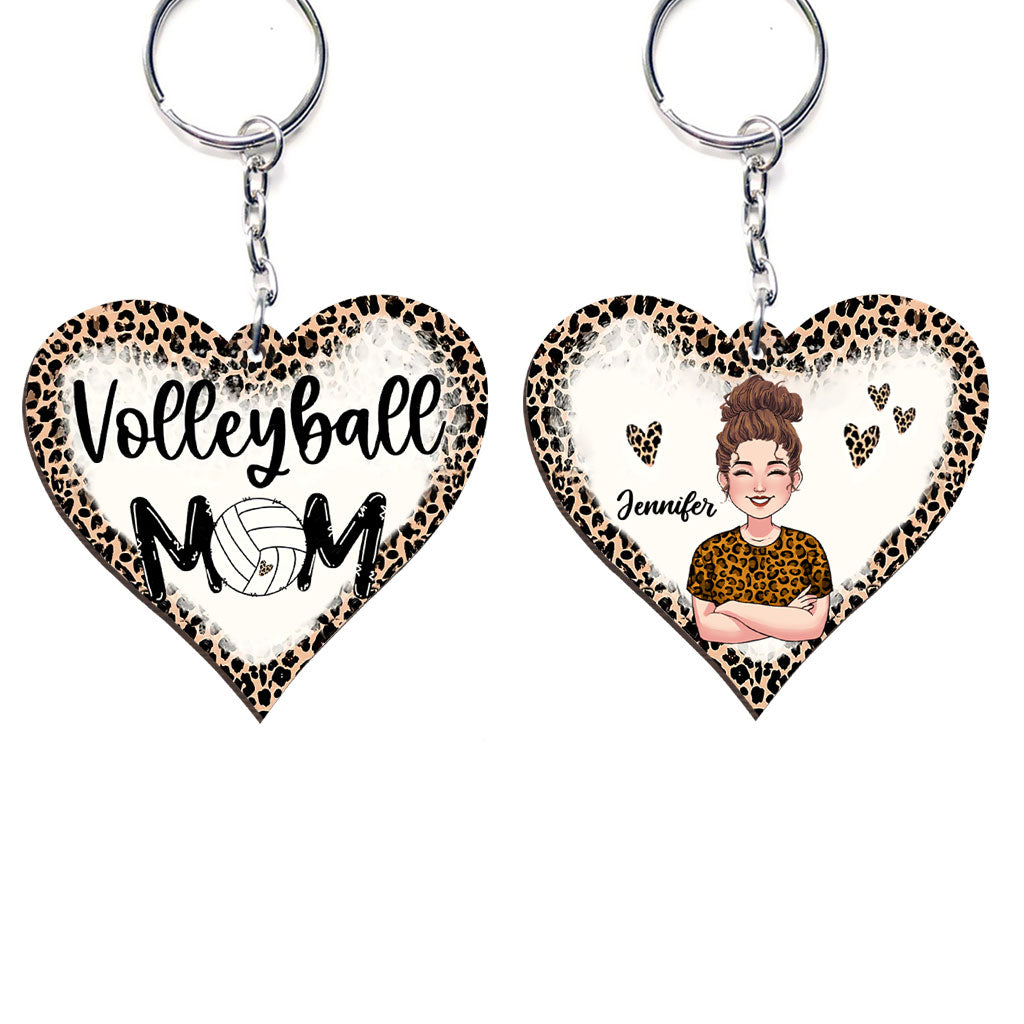 Volleyball Mom - Personalized Volleyball Keychain