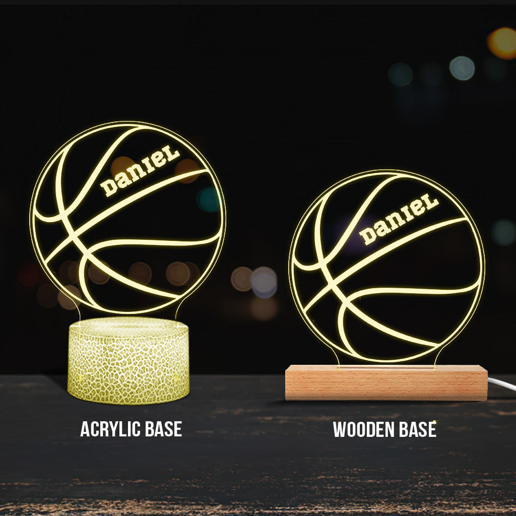 Love Basketball - Personalized Basketball Shaped Plaque Light Base