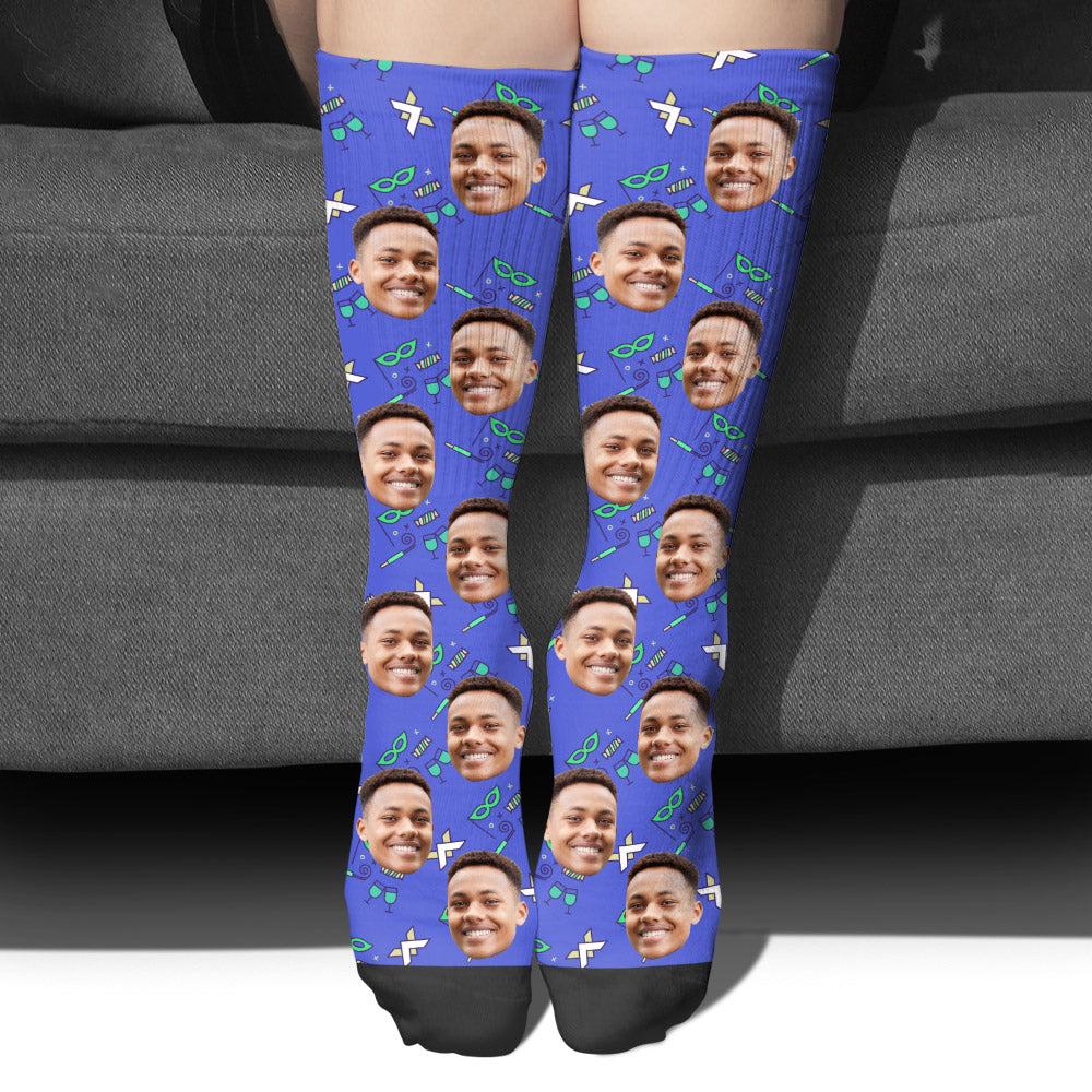 Custom Face Party Pattern - Personalized Son Socks