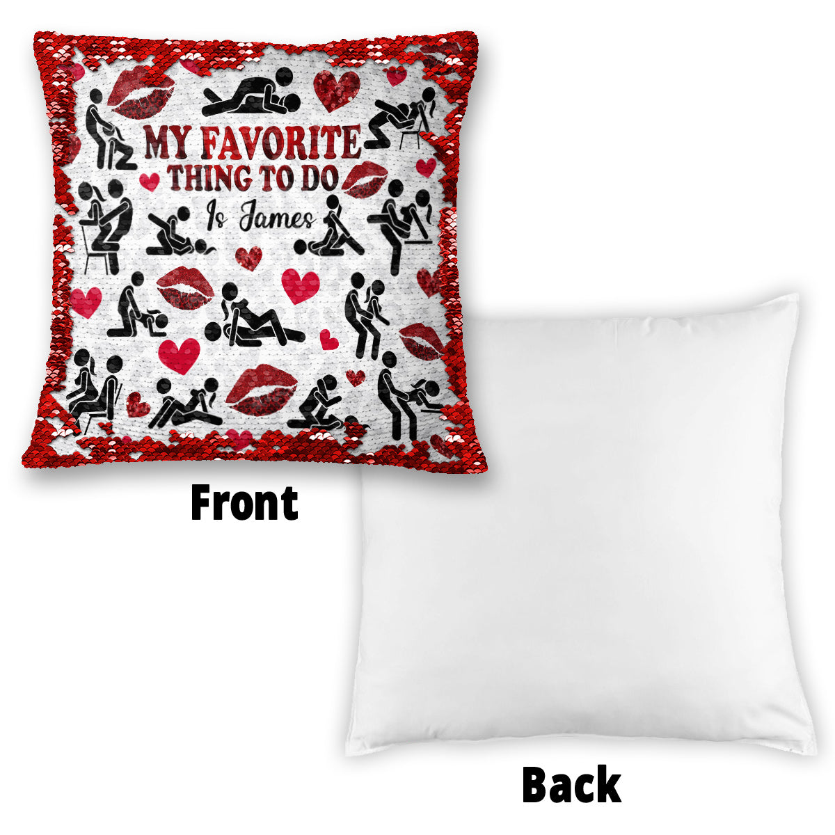 My Favorite Thing To Do Is You - Personalized Couple Sequin Pillow Cover