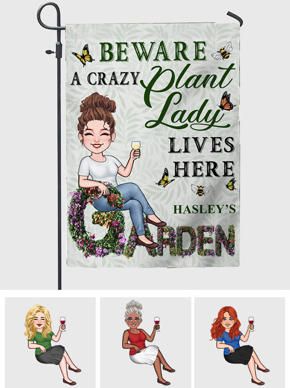 Crazy Plant Lady - Personalized Gardening Garden Flag