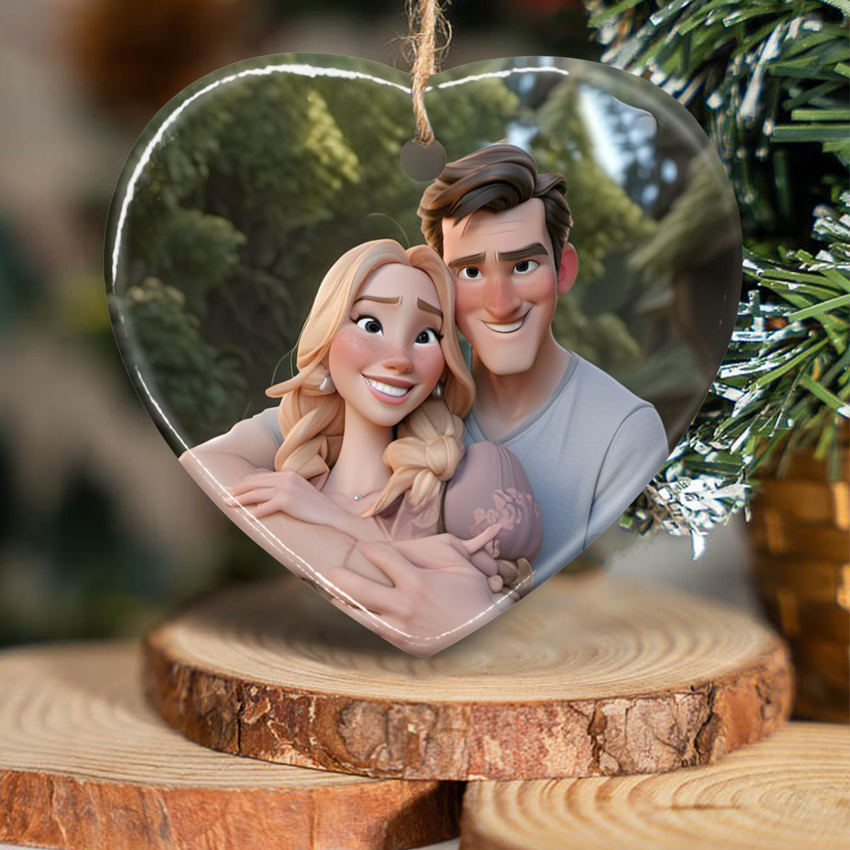 Congrats On Being My Favorite - gift for boyfriend, girlfriend, wife, husband - Personalized Ceramic Heart Ornament