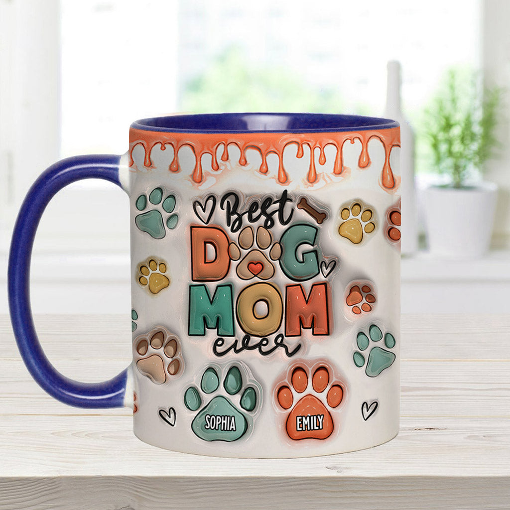 Best Dog Mom Ever - Personalized Dog Accent Mug