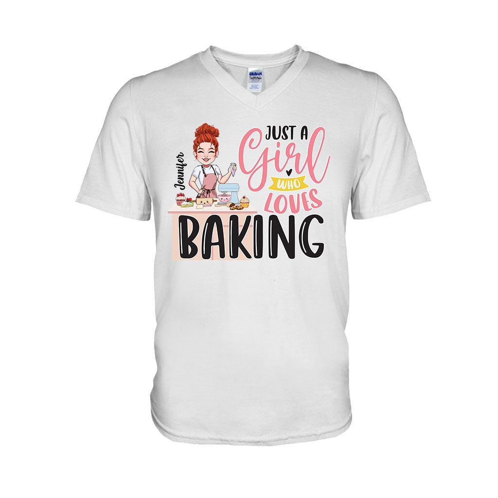 Just A Girl Who Loves Baking - Personalized Baking T-shirt and Hoodie