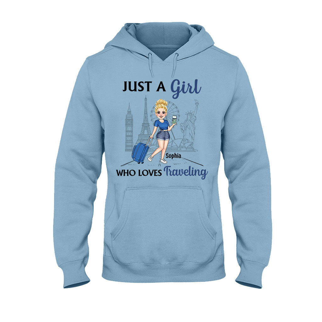 Just A Girl Who Loves Traveling - Personalized Travelling T-shirt & Hoodie