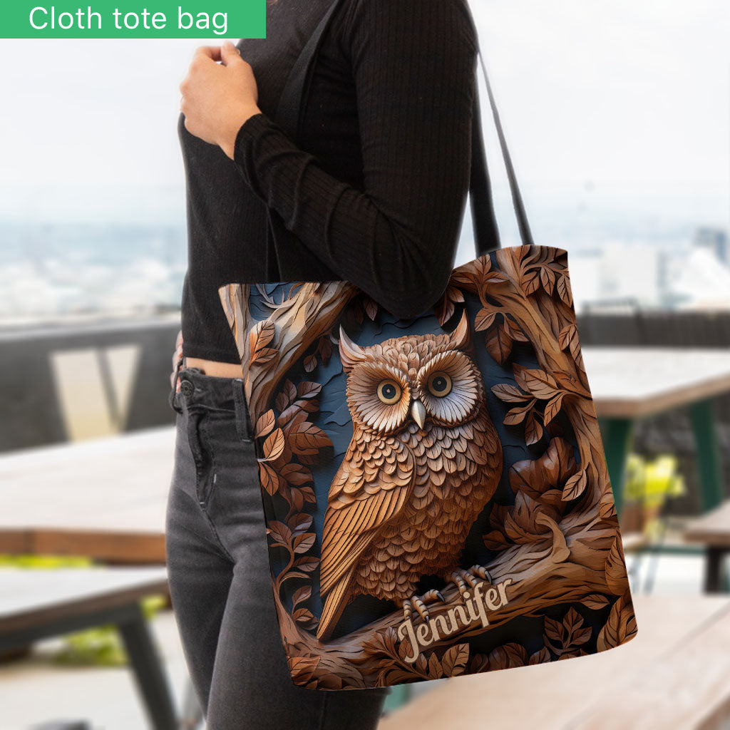 Just A Girl Who Loves Owls - Personalized Owl Tote Bag