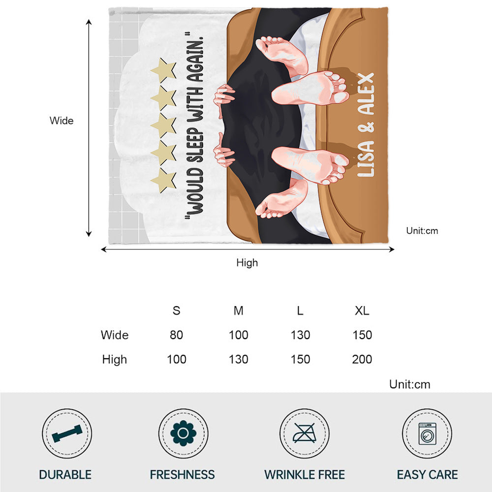 Would Sleep With Again - Personalized Couple Blanket