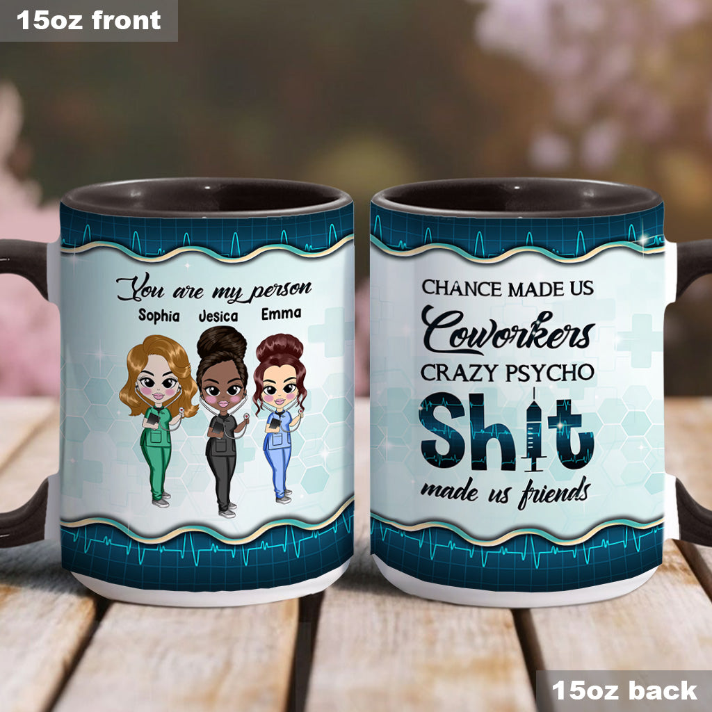 Chance Made Us Coworkers - Personalized Nurse Accent Mug