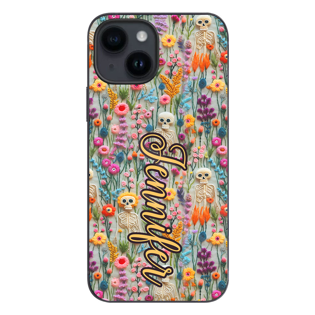 Floral Skeleton - Personalized Skull Phone Case