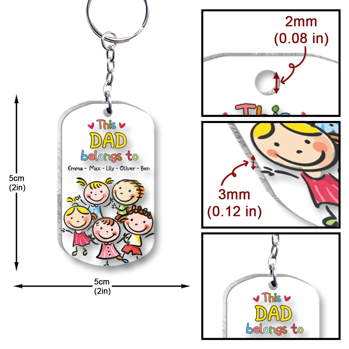Disover This Grandpa Belongs To - Personalized One-sided Keychain