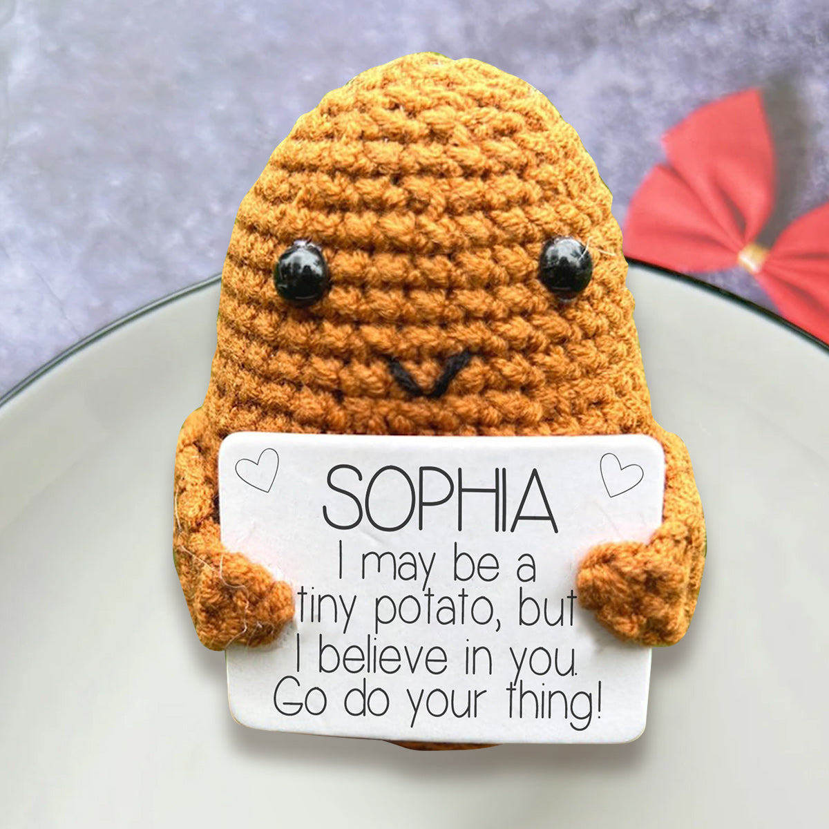 Positive Potato - Personalized Hand Knitted Figurine