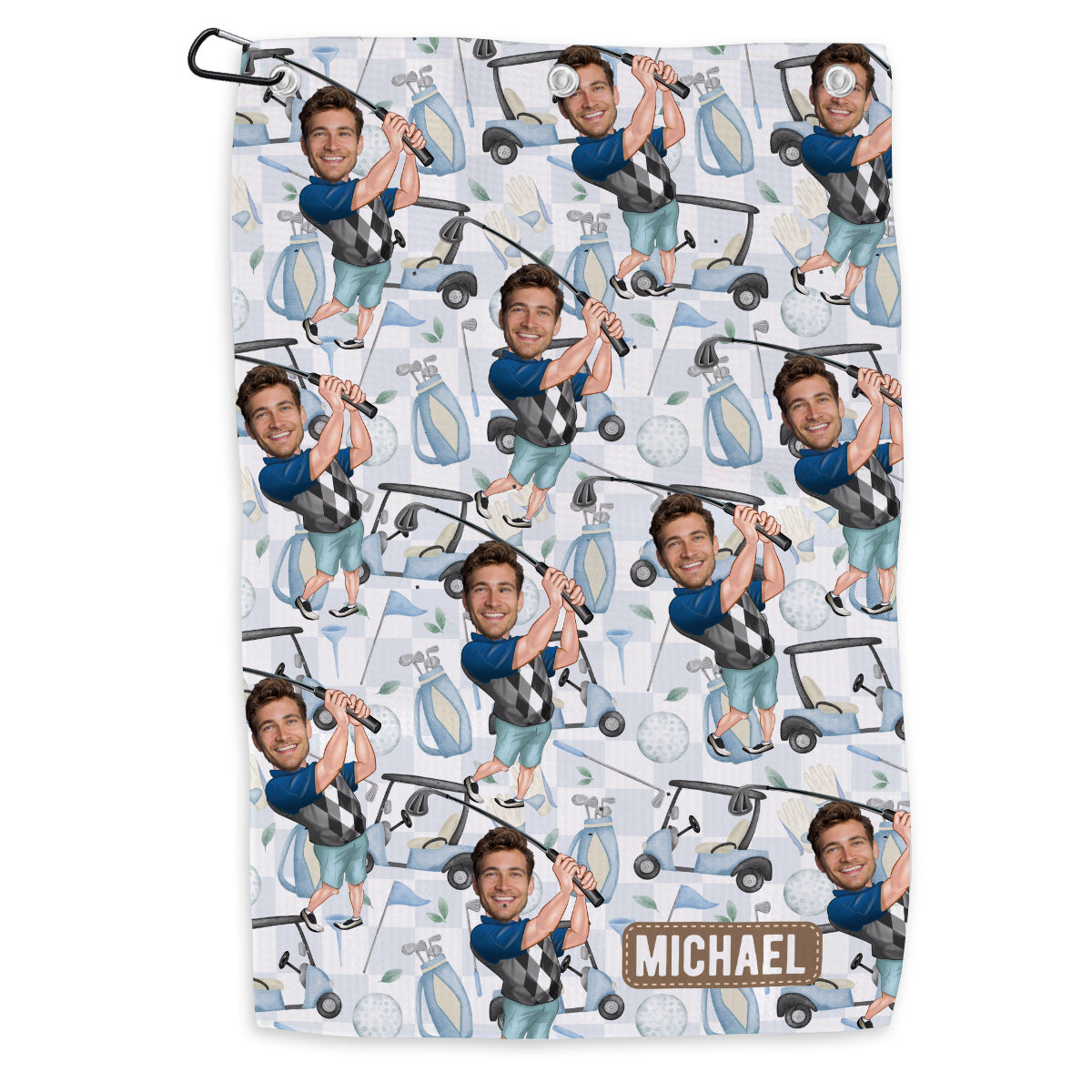 Photo Inserted Funny Golfer - Personalized Golf Golf Towel