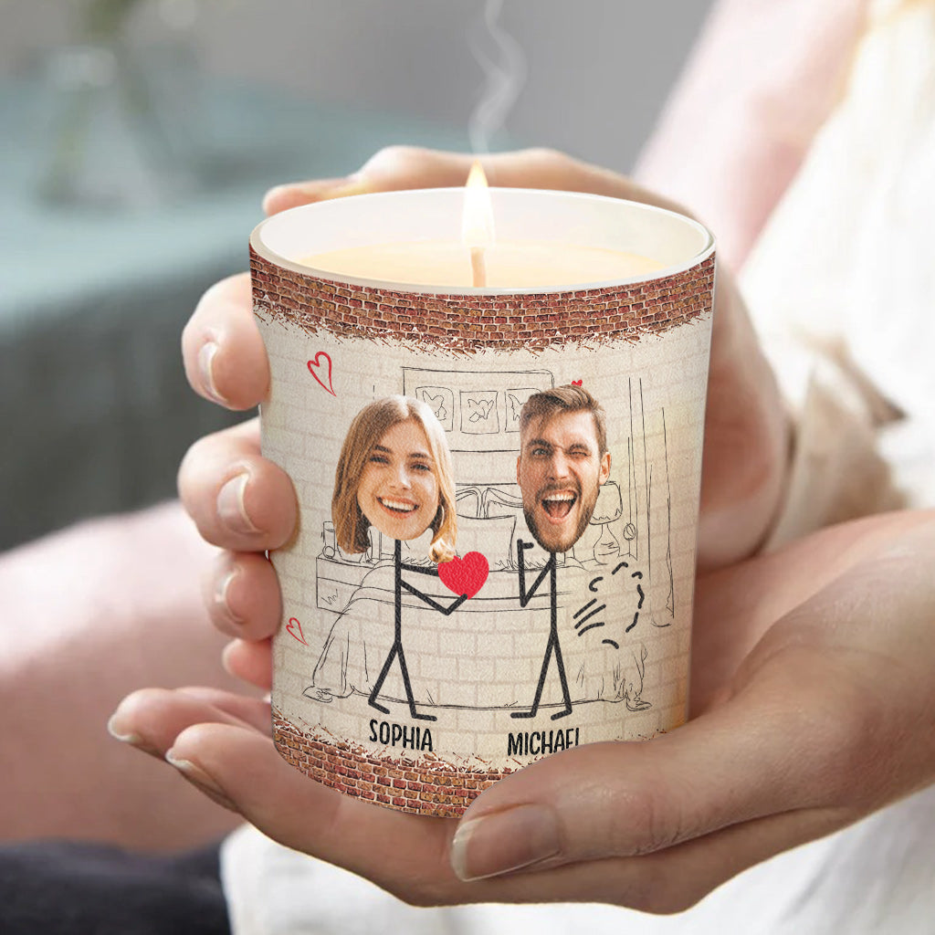 Your Fart Is Stink - Personalized Couple Candle With Wooden Lid