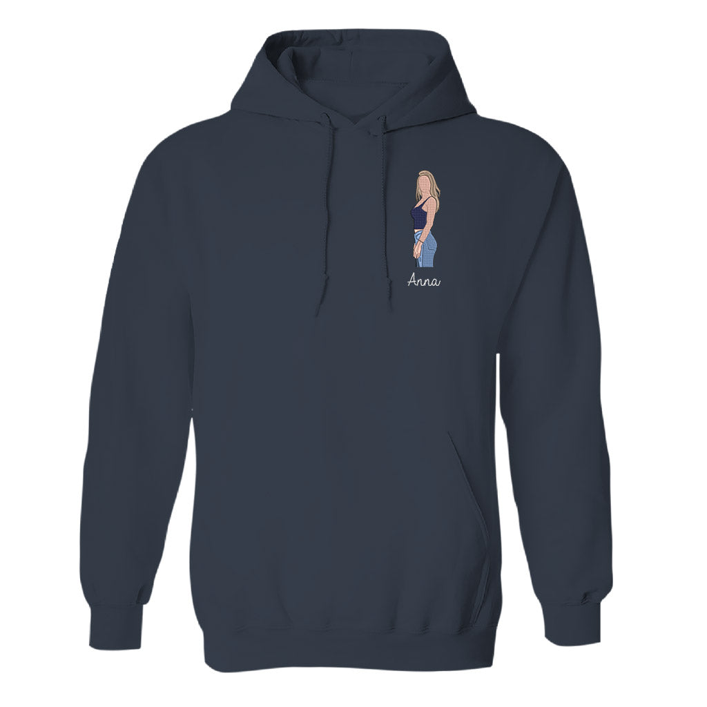 Custom 2D Photo - Personalized Daughter Embroidered Hoodie