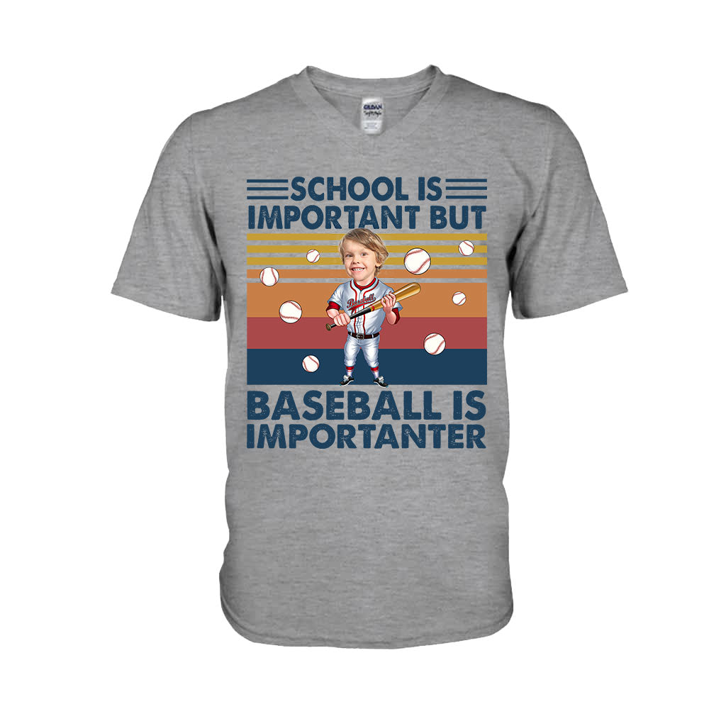 School Is Important But - Personalized Baseball T-shirt And Hoodie