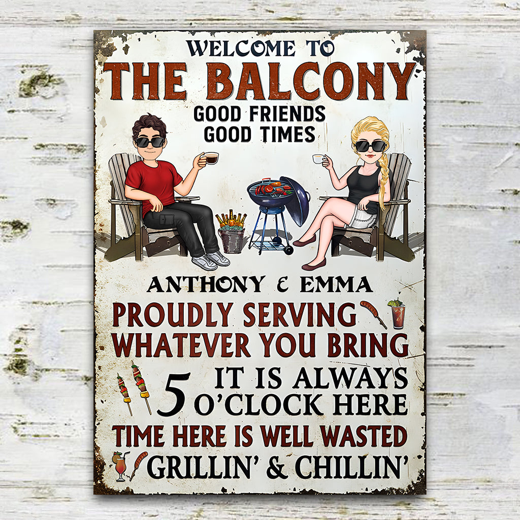 Welcome To Our Patio Bar - Personalized Backyard Rectangle Metal Sign